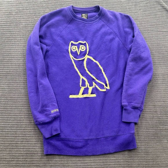 October's Very Own Sweaters - October's Very Own Sweatshirt Women XS X-Small Purple Cotton Long Sleeve‎ Drake.